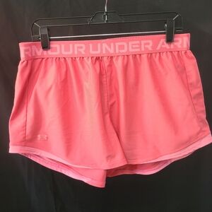 Women Under Armour Pink Loose Fit Running Shorts Size XL